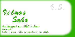 vilmos saho business card